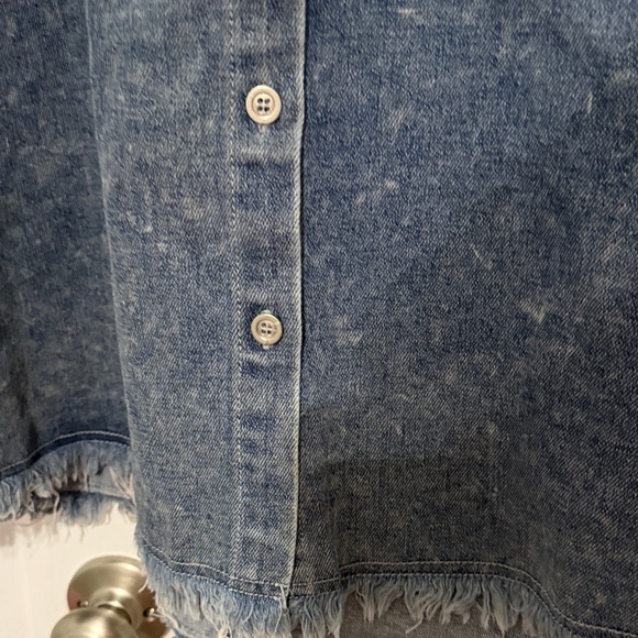 Bluivy, large, NEW,  Button-Up Shirt Dress, fringe bottom - Picture 4 of 6